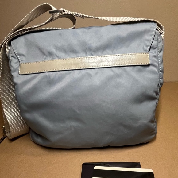 Prada blue nylon triangle logo vela crossbody bag - Picture 6 of 15